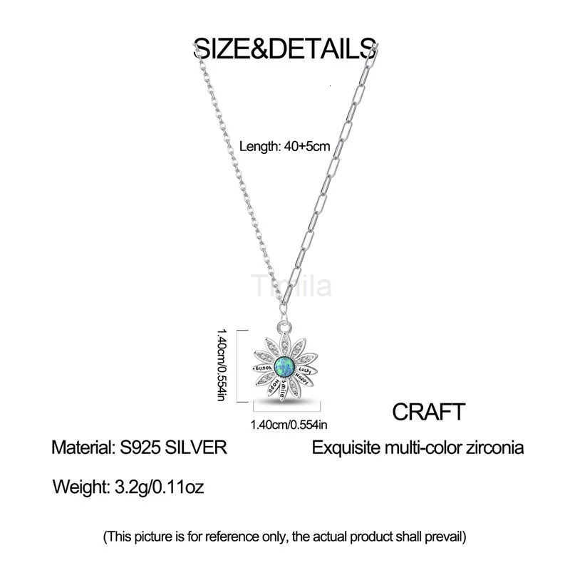 Sunflower Necklace 925 Sterling Silver Classic Simple Adjustable Necklace for Women Girl Fashion Jewelry Gifts U251022