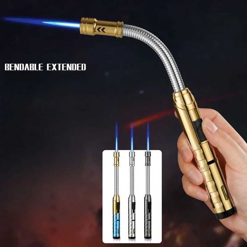 360 Hose Welding Gun Windproof Jet Blue Flame Butane Gas Torch Lighter Visible Gas Window Outdoor BBQ Kitchen Cigar Lighters C251022