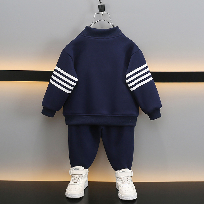 2025 Boys' Spring Sports 2-Piece Set Korean Trendy Jacket Outfit Cool Toddler Fashion Wear