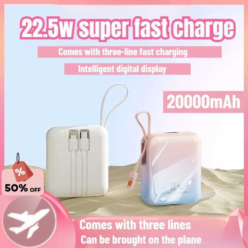 2025 New PD225W Selfequipped Mini Power Bank Super Fast Charging 20000 MA Large Capacity Mobile Power Supply Portable J251114