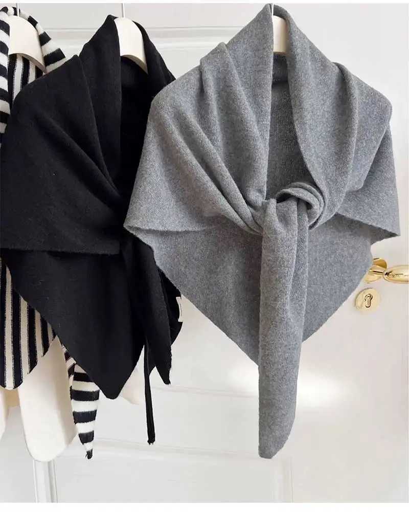 rench Vintage Striped Scarf Wrap Wool Blend Triangle Shawl Winter Warm Tassel Fashion Accessories Women Lady J251118
