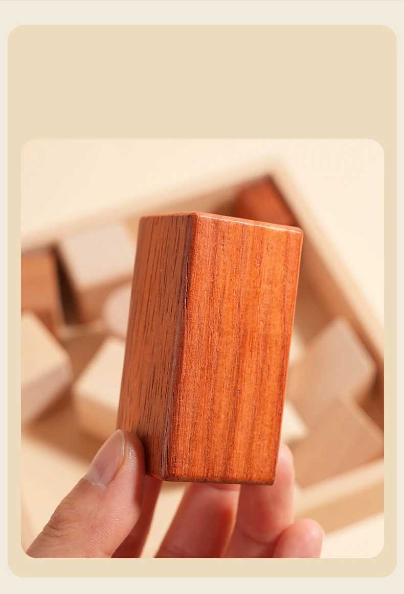 Solid Wood Large Particle Building Block Set Childrens Educational DIY Building Blocks Space Thinking HandsOn Ability J251022