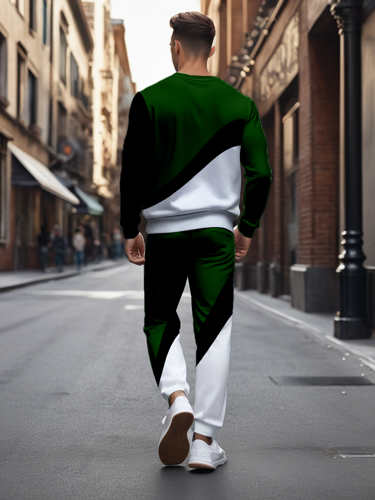 Men's Brown Knitted Cotton Blend Long Sleeve Round Neck Sweatshirt Ankle-Length Casual T-Shirt Comfortable Outdoor Wear - YLWY00151