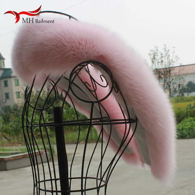 Winter Real Fur Collar 100 Genuine Natural Pink Scarf Scarves Women Large Size WrAPs Neck Warmer Luxury Furry ShAWl Female J251129