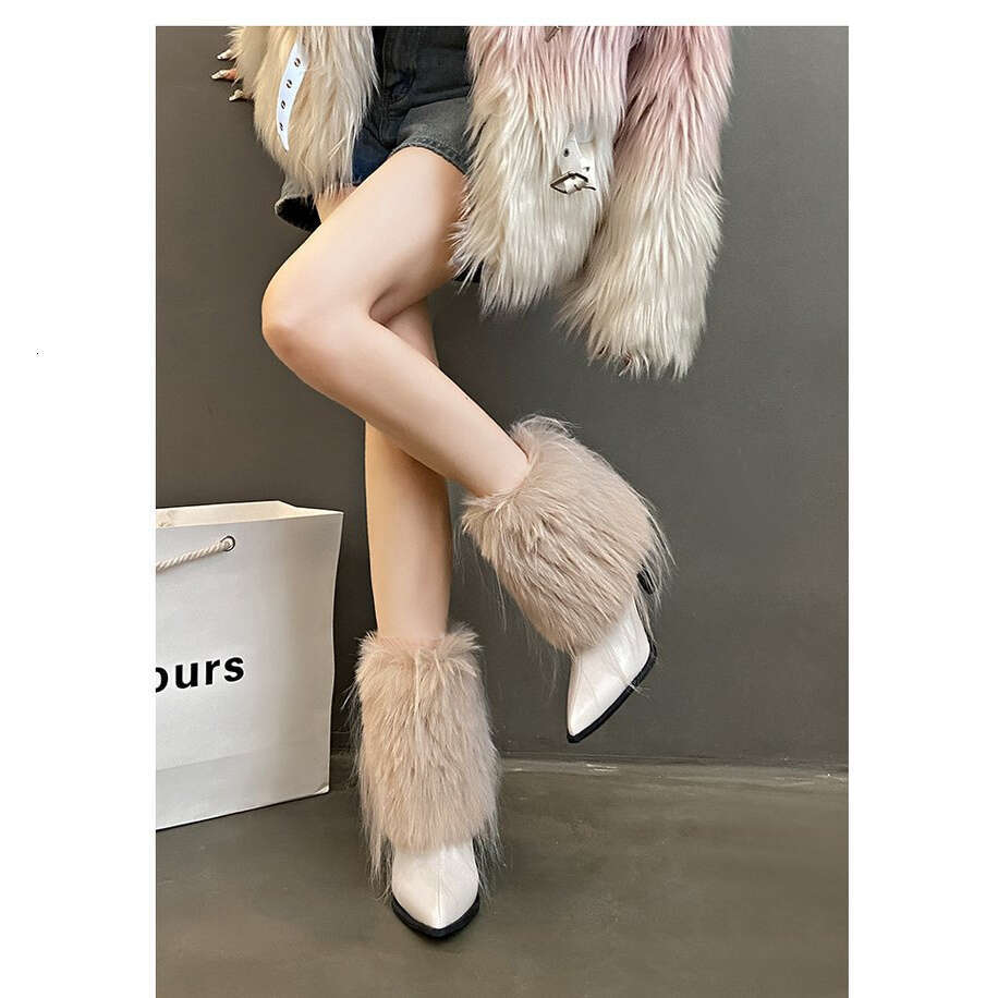 Women's Pointed Toe Ankle With Faux Fur Trim - Ultra-High Rubber Sole, Side Zipper Closure, Winter Fashion For Parties & Formal Events, Stiletto 