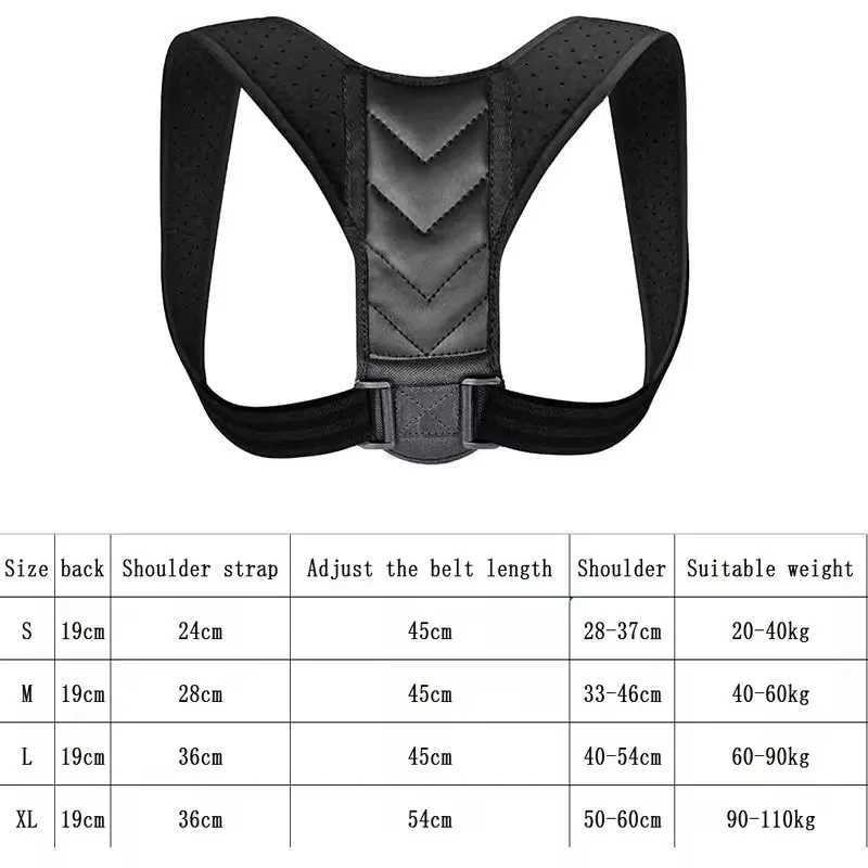 Adjustable Back Straightener Posture Corrector Belt Hunchback Prevention Sitting Posture Unisex Breathable for Men and Women D251022
