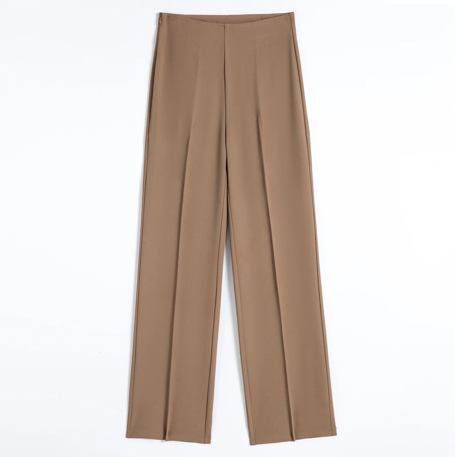 High Waist Khaki Suit Wide Leg Womens Full Pants Spring Summer Female Elegant Minimalism Straight Loose Trousers 251022
