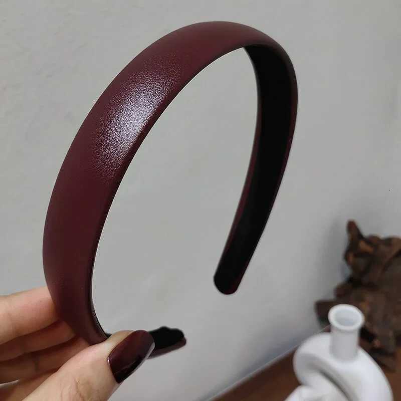 Ruoshui Vintage Pu Leather Hairband Solid Bezel Korean Style Headband Head Hoop Girls Nonslip Turban Fashion Hair Accessories V251022