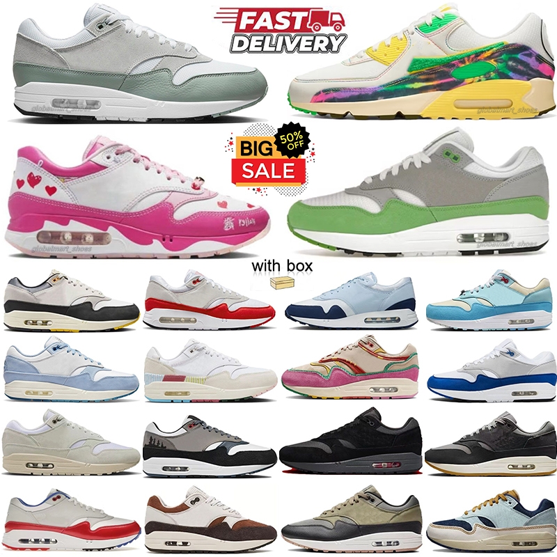 Deigner shoes 90s 87s 86s Patta 20th Anniversary Chlorophyll Photon Dust Wolf Grey triple black white Big Bubble Sport men women running sneakers men trainers 36-46