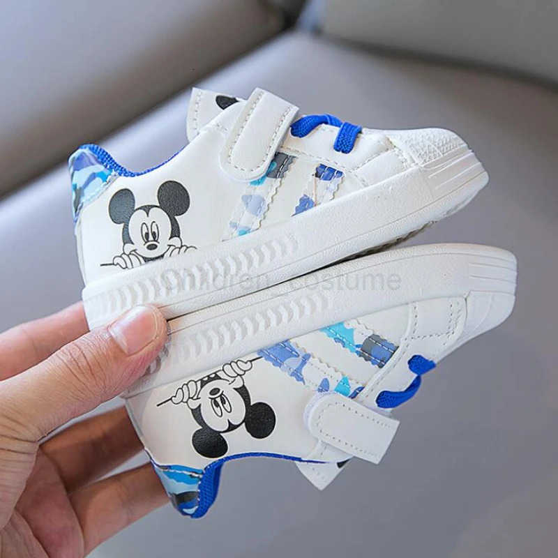 Disney White Casual Shoes For Baby Boy Girl Brand Children Sneaker Mickey Mouse Kids Sports Shoes Toddler Walking Shoes Size 25 H2510221