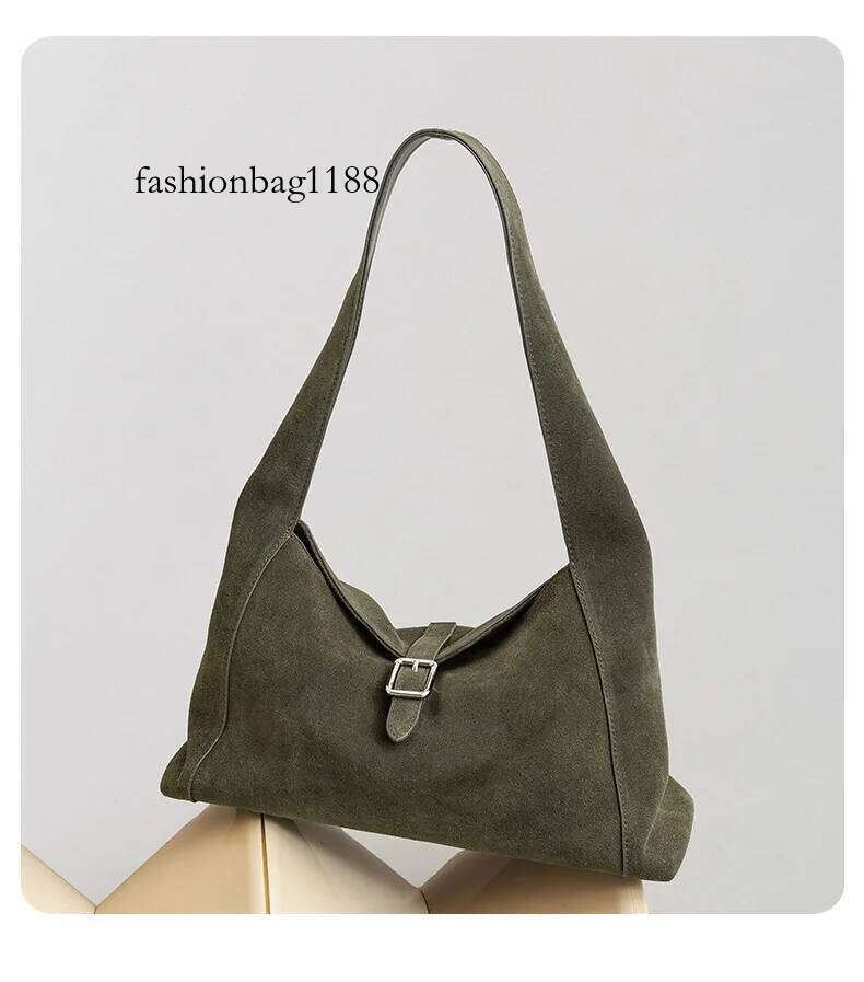 Genuine Grade Suede Leather Women's Tote Designer Brand Cowhide Ladies Shoulder Underarm Bag Small Handbag