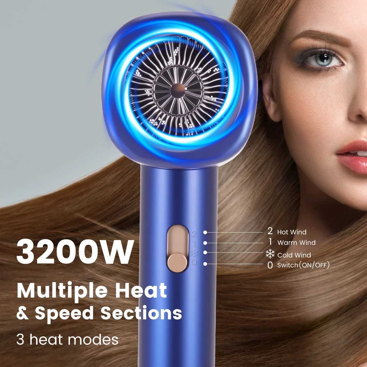 Hatteker 3200W Portable Hair Dryer 3 Temperature Settings Home Use Hotel Salon Professional Electric Blow Dryer for TravelXJ251022