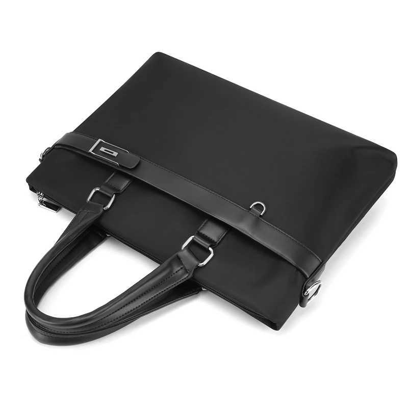 Luxury Design Business Men Briefcase Fashion Male 14inch Laptop Bag Durable Fabric Mens Handbag Large Capacity Casual Tote Bag W251022