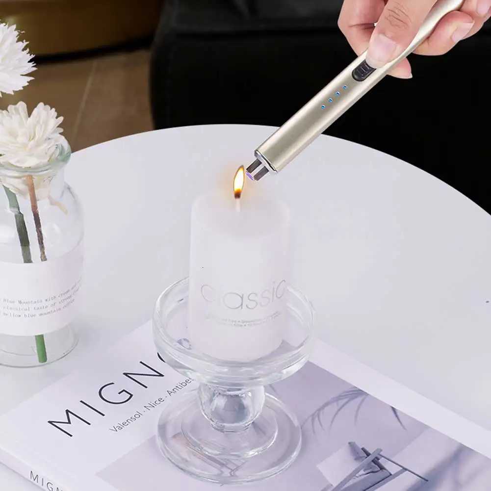 Electric Candle Lighter Rechargeable Flameless Plasmas Lighter Portable Windproof Ignition Tool C251022