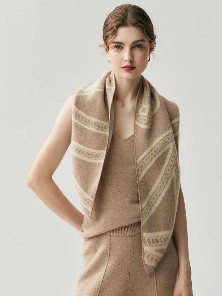 ADDONEE Autumn Winter Womens 100 Cashmere Scarf Triangle Scarf Shawls Autumn Winter Luxury Cashmere Knitwear Striped Shawls J251129