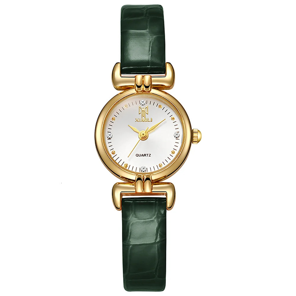 Ladies 2025 Fashion Small Simple Diamonds Business Quartz Watch Womens Green Women Dress Clock Gift Wristwatch 251027