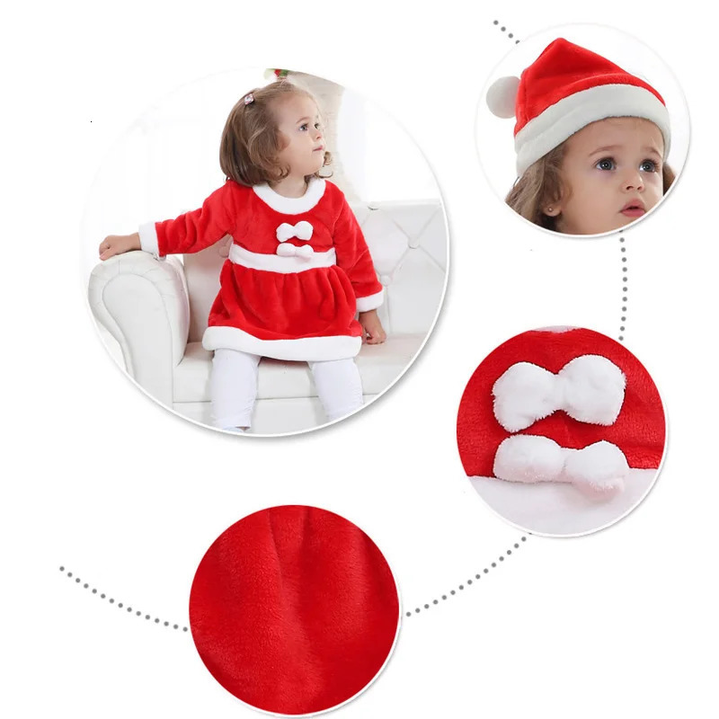 Kids Santa Claus Romper with Hat Toddler Boy Girl Party Baby Year Christmas Costume Jumpsuit Cosplay Xmas Clothing Set 251022