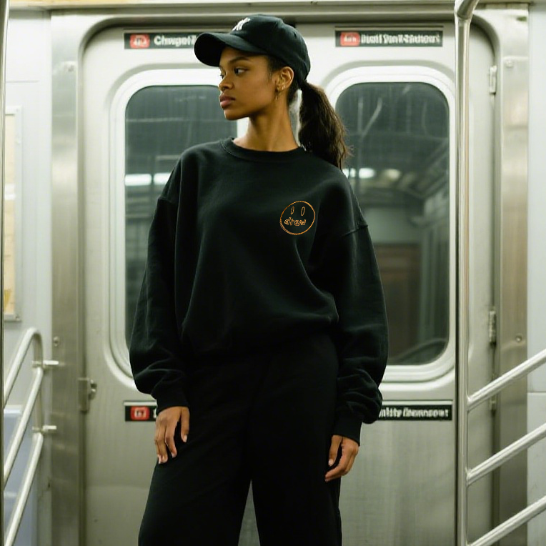 Drew House Smiley Face Embroidered Waffle Justin Bieber Sweatshirts