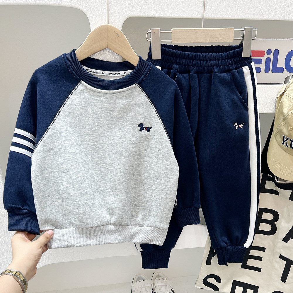 2025 Boys' Fall Hoodie Set New Trendy Kids' Outfit for Toddler & Older Children (Spring & Autumn) Pullover Sweatshirt