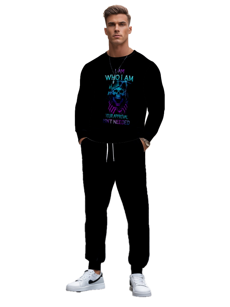 Men's Brown Knitted Cotton Blend Long Sleeve Round Neck Sweatshirt Ankle-Length Casual T-Shirt Comfortable Outdoor Wear - YLWY00161