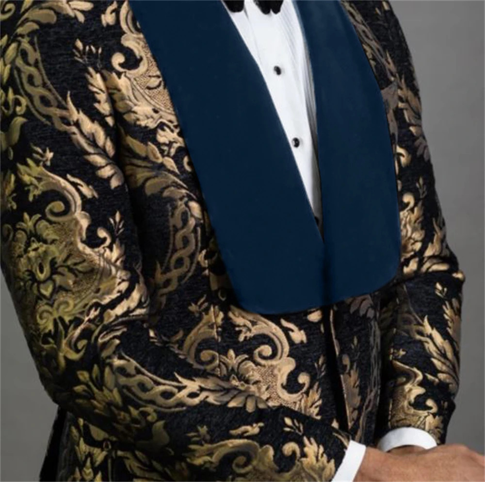 Formal Clothes Boys Evening Dresses Boys Costume Suit Children Wedding Suit For Boys Navy Blue Floral Blazer Kids Prom Suits 251021