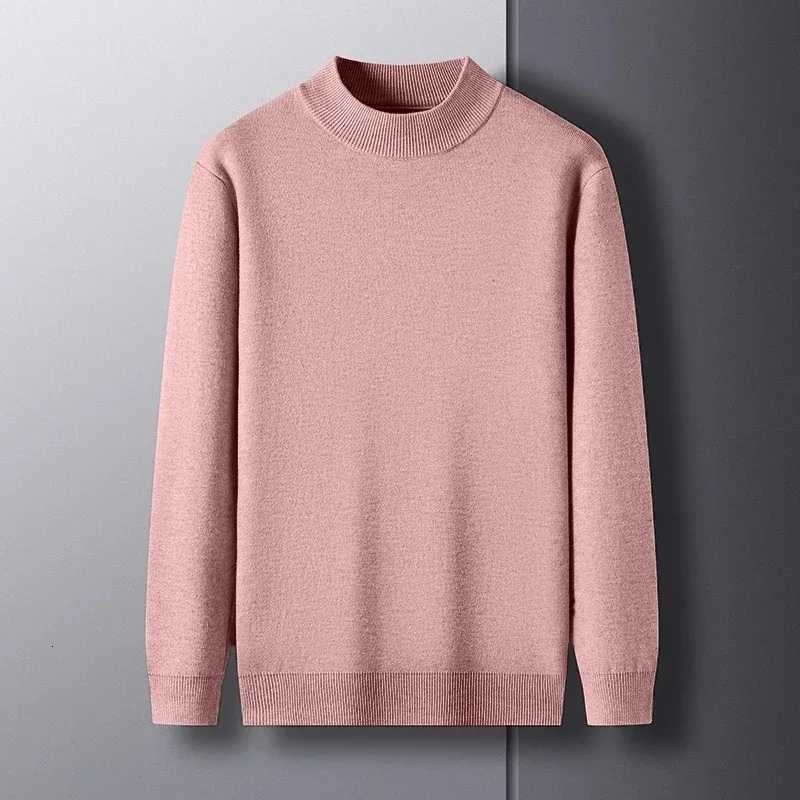 Autumn Mens Mock Neck Sweater Mens Knit Pullovers Thick Turtleneck Sweater Winter Warm Men Jumper Fit Basic Knit TeeXJ251022