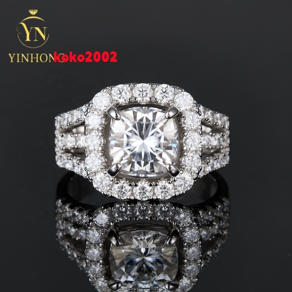 Wholesale Custom Fine Jewelry Engagement Rings for Ladies Luxury Wedding Ring 925 Silver Moissanite Ring for Women