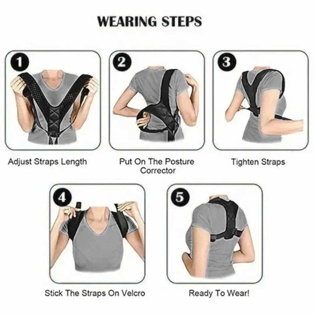 Back Posture Correction Belt Hunchback Prevention Correction of Sitting Posture Unisex Breathable Body Shaping Back Posture Corr1 D251022