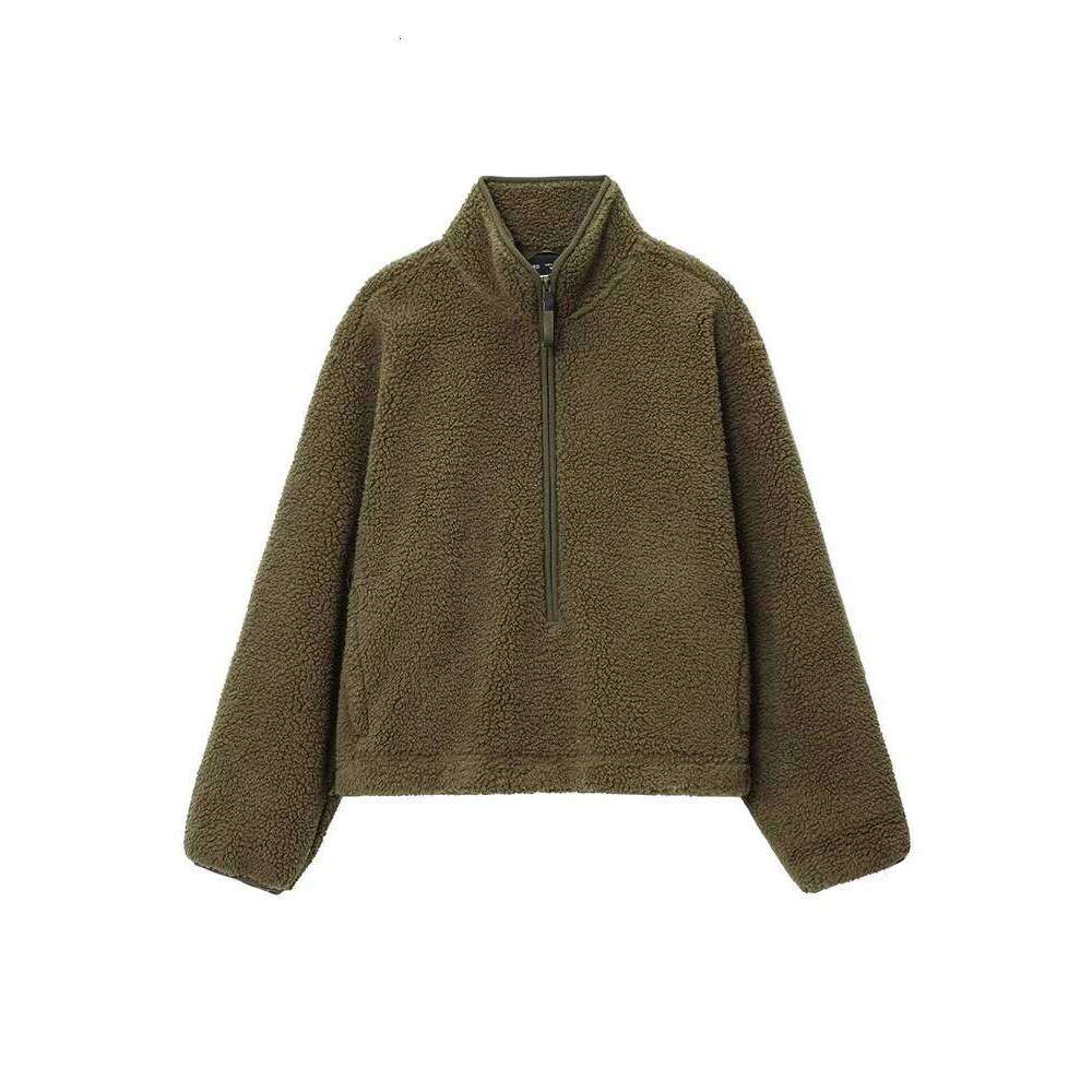 Women's Winter Fashion Loose Casual Teddy Veet Sports Top Female Simple Versatile Zipper Long Sleeve Pullover Jacket