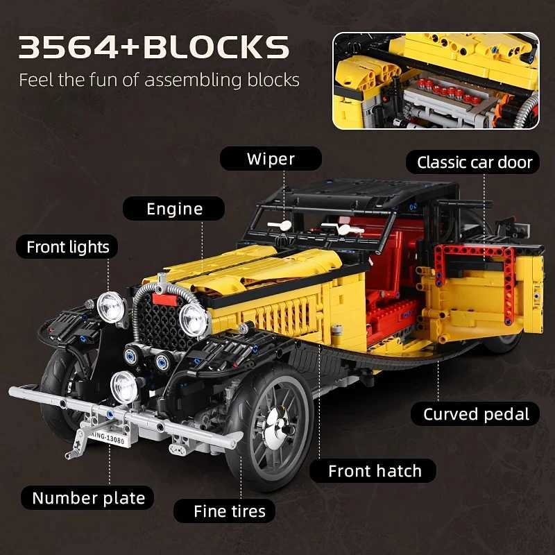 Technical RC Motorized T50 Car Building Blcoks Toys HighTech Model Classic Vintage Car Bricks Set For Children Birthday Gifts J251022