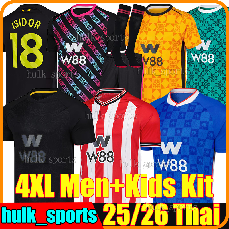 4XL 25/26 SuNDerLAnD 3rd Soccer Jerseys ISIDOR MAYENDA E. LE FEE BALLARD TALBI ADINGRA SADIKI DIARRA ALDERETE PATTERSON Men Kids Kit socks sets Retro Football Shirts