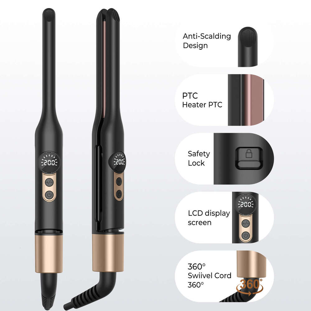 Famous Brand Designer Constant Temperature Digital Display Egg Roll Wave Hairstyle Narrow Version Net Red Travel Iron Household Straight Hair Curling