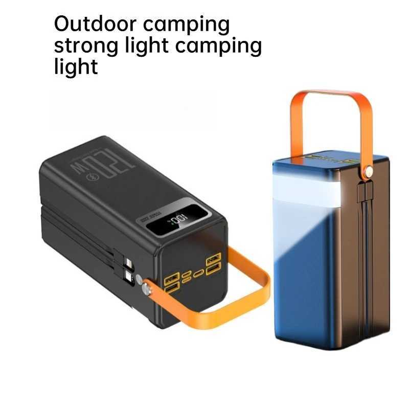 Powerbank Portable Large Capacity Power Bank 5000060000mAh 120WFast Charger with Cable USB C Outdoor Camping for IPhone J251114