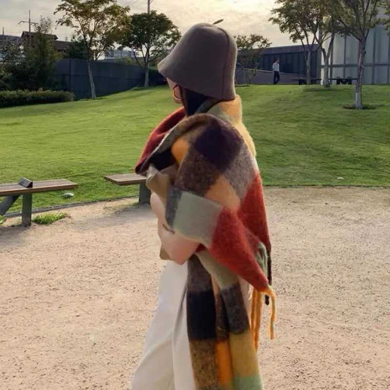 NEW Luxury Winter Thick Warm Scarf Women Cashmere Shawl and Wraps Neckerchief Bufanda Female Long Tessel Echarpe 2023 J251129