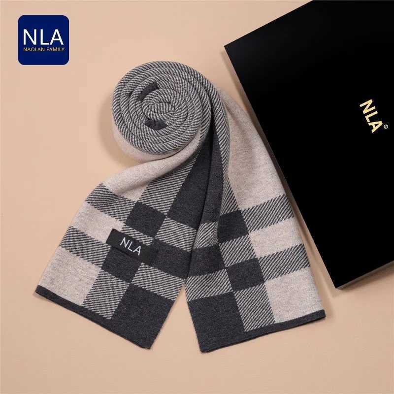 New High Quality Bussiness Wool Blend Scarf Men Korean Version Classic Plaid Scarves Winter Male Knitted Neck Muffler Gents Fall J251022