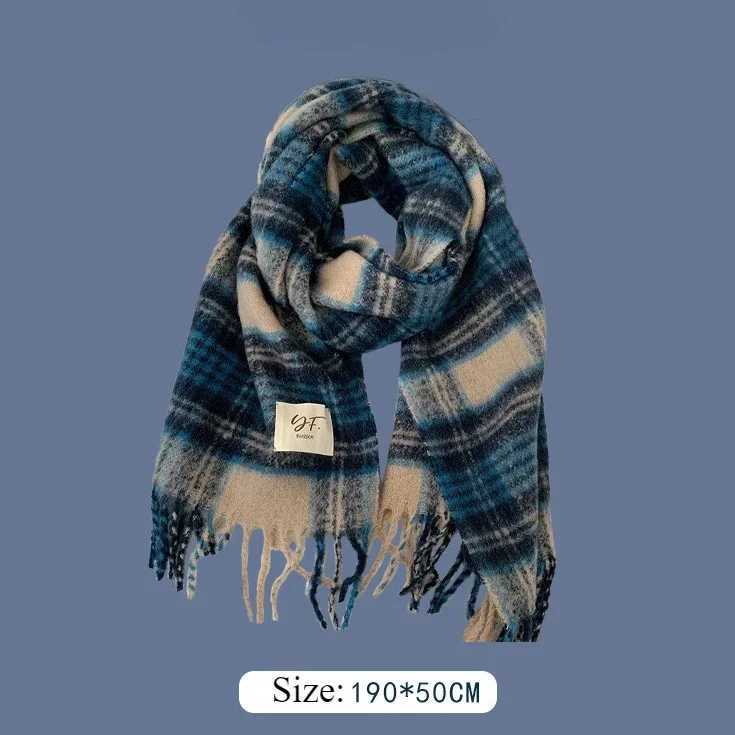 Klein Blue New Atmosphere Scarf Womens Winter Shawl Thickened Warm Trend Versatile Scarf Mens Christmas J251022