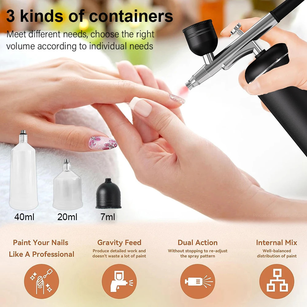 Airbrush with Compressor Mini Spray Gun for Painting Modeling Crafts Wireless Paint Spray Airbrush Painting Kit with Compressor 251015