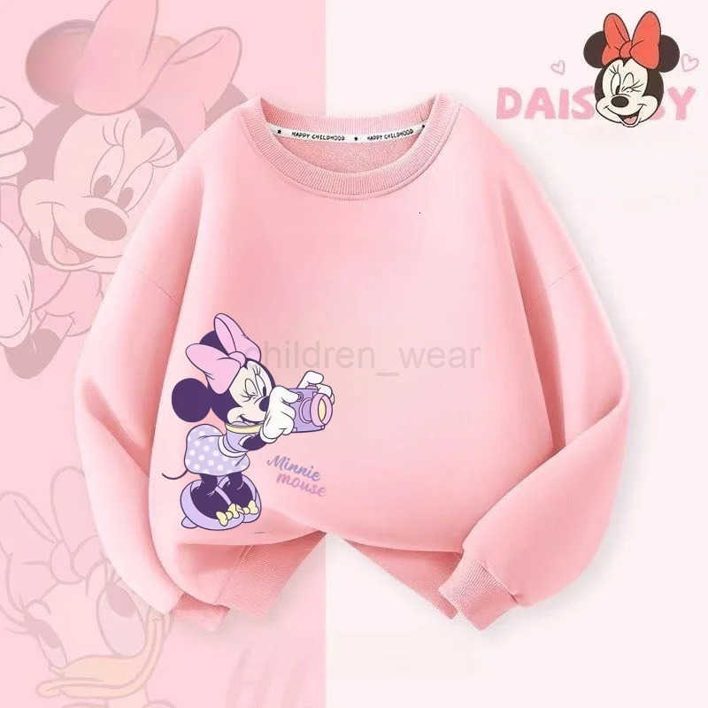 Disney Autumn Baby Girls Boys Clothes Set Children Minnie Printing Sweatshirt Top and Pants Bottom 2Pieces Suit Cotton Tracksuit H25102211