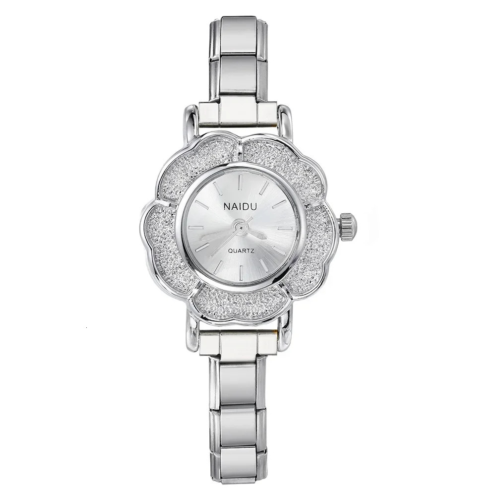 Womens Quartz Watches with Zirconia Flower Inlay Chic Stainless Steel Strap Party Birthday Gift for Her 251027