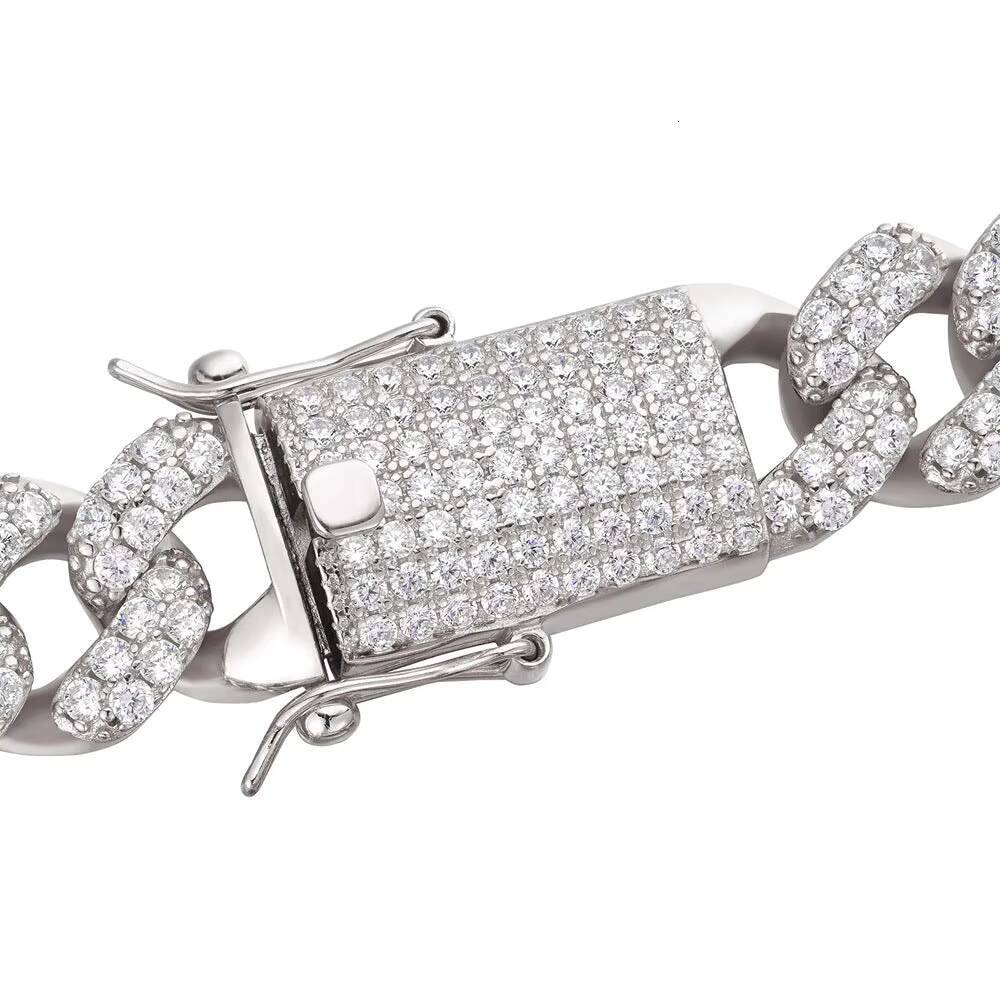 Iced Out Moissanite Diamond Cuban Chain Elegant Jewelry for Men