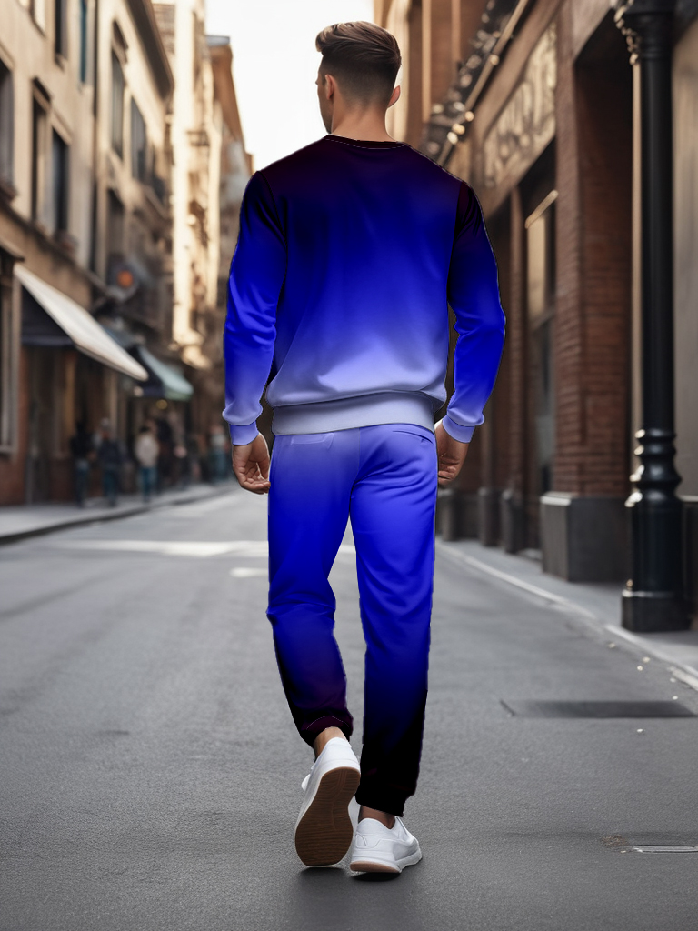 Men's Ankle-Length Knitted Cotton Blend Long Sleeve Sweatshirt Brown round Neck Casual T-Shirt Comfortable Outdoor Wear - YLWY00139