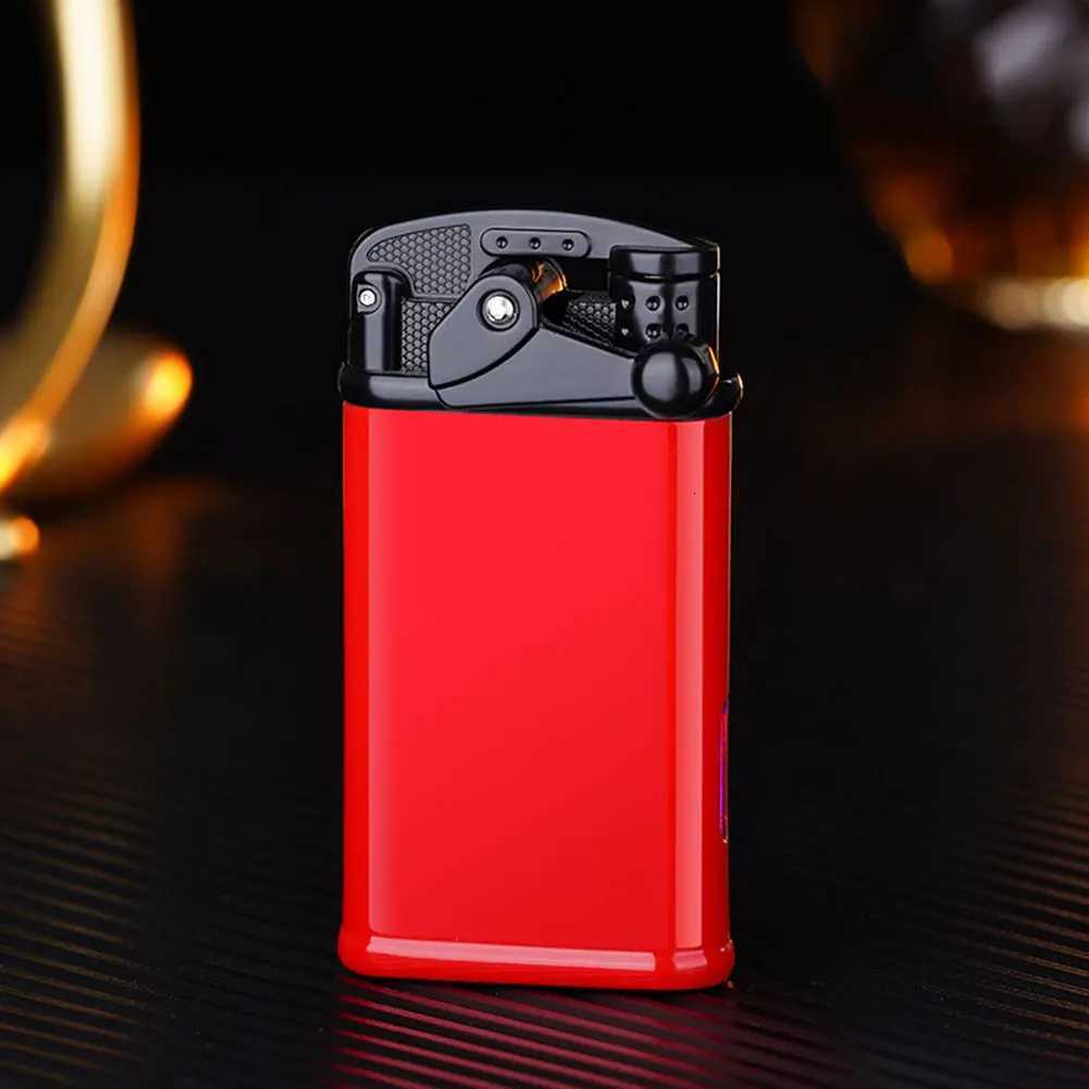 Torch Lighter Butane Metal Rocker Arm Ignition JetFlame Windproof Adjustable Lighters Men Present C251022