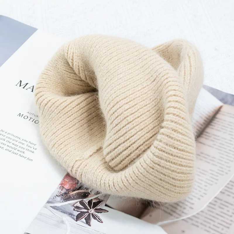 Winter Thickened Knitted Rabbit Fur Hat for Women Windproof Warm Beanie Fashion Casual Stocking Cap J251022