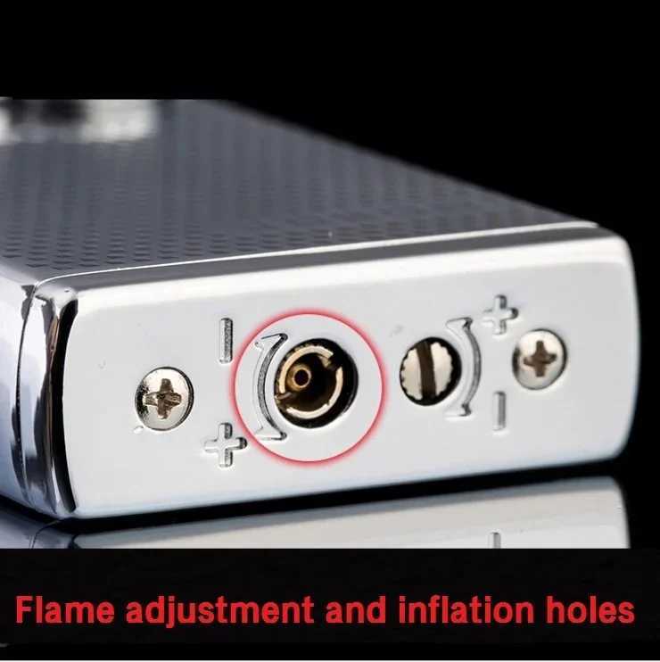 Cigar Punch Lighters Refillable Windproof Lighters Gentlemen Double Jet Flame Cigarette Torch Lighter without gas C251022