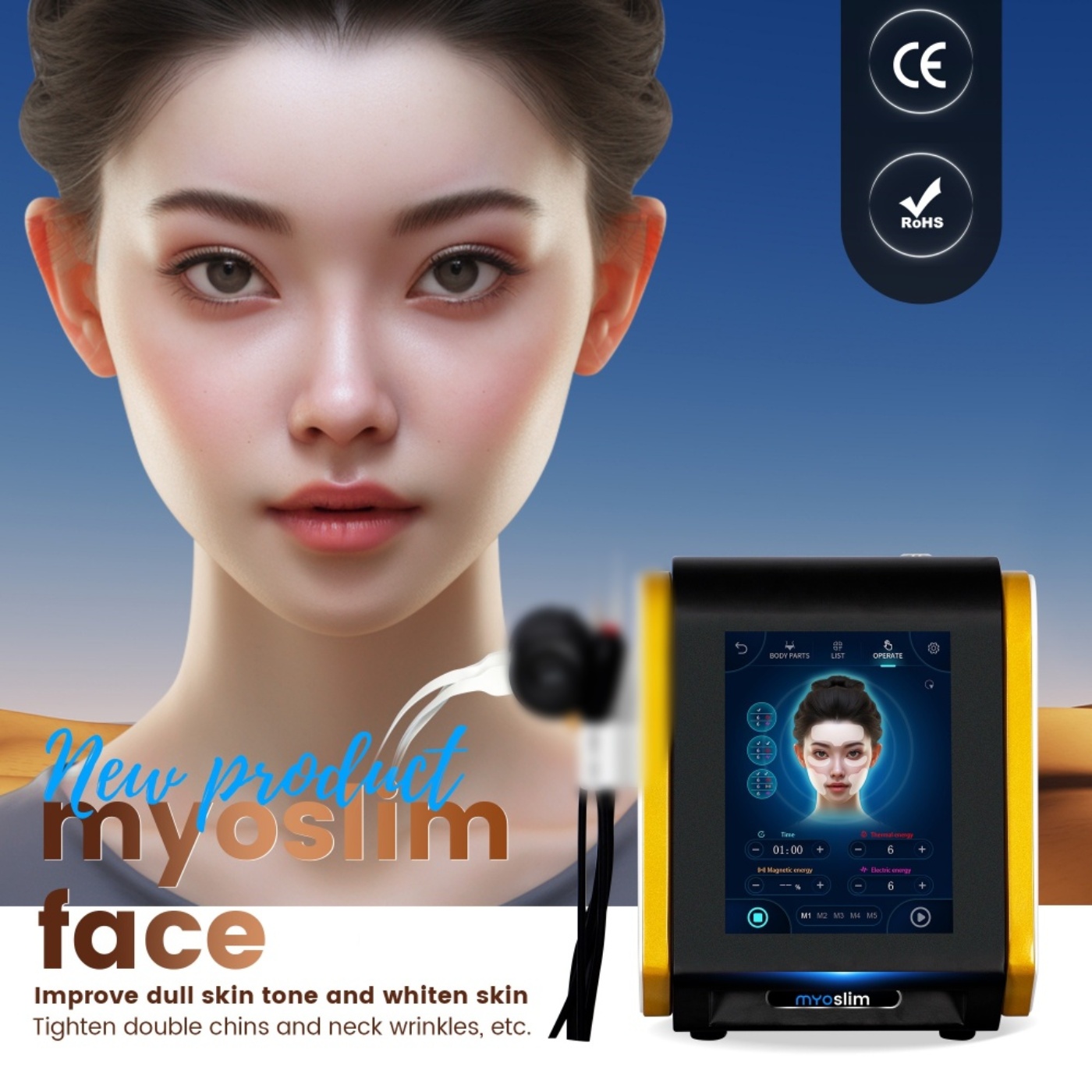 2025 brand new MyoSlim Rf Face Lifting Pro Facial Lifting Muscle facial Lift Wrinkle Removal Machine Facial Skin Tightening