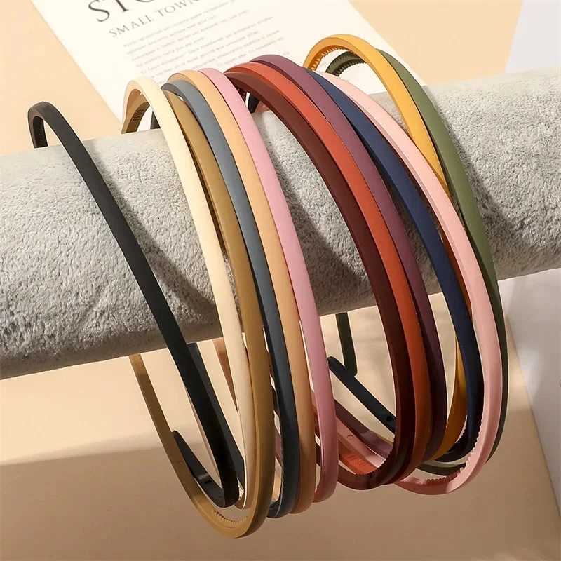 Fashion Hair Band Women Plastic Bezel Elegant Solid Color Thin Edge Toothed Nonslip Hair Hoop Headbands Girls Hair Accessories V251022