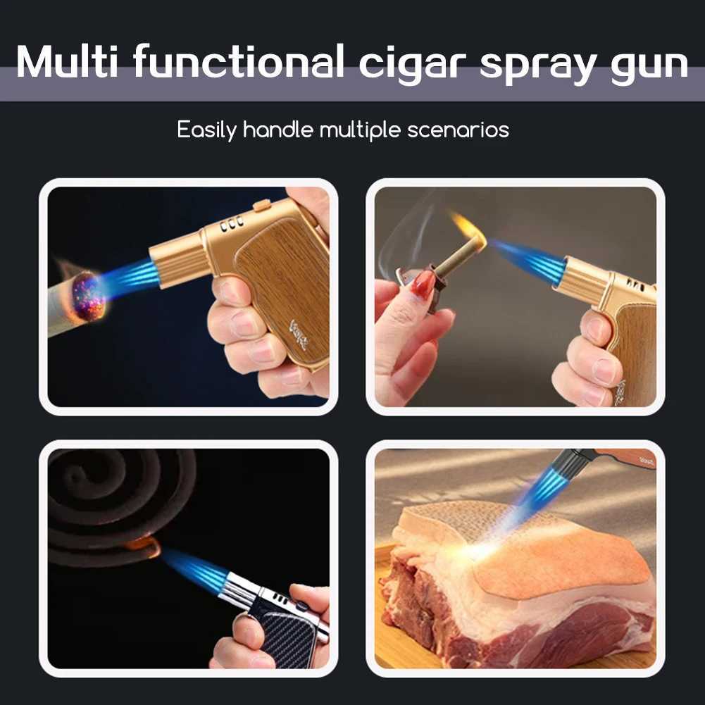 JetFlame Lighter Mini Metal Refillable Torch Lighter Windproof Butane Gas Lighter for Cigars Cigarettes C251022