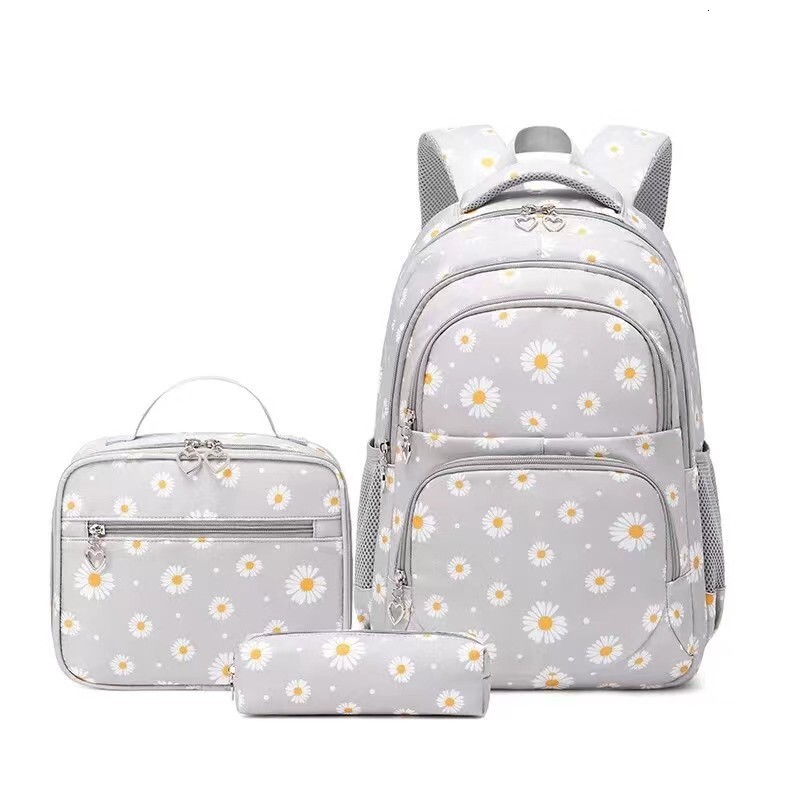New hot selling designer girls' elementary school backpack with fresh printing, waterproof and cute daisy children's backpack
