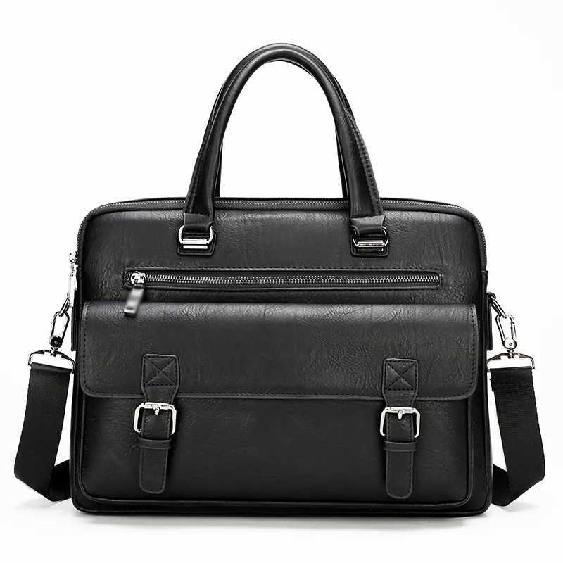 Leather Messenger Bag Multicompartment Laptop Crossbody Bag Business Handbag Genuine Leather Mens Briefcase For Tech Carrying W251022