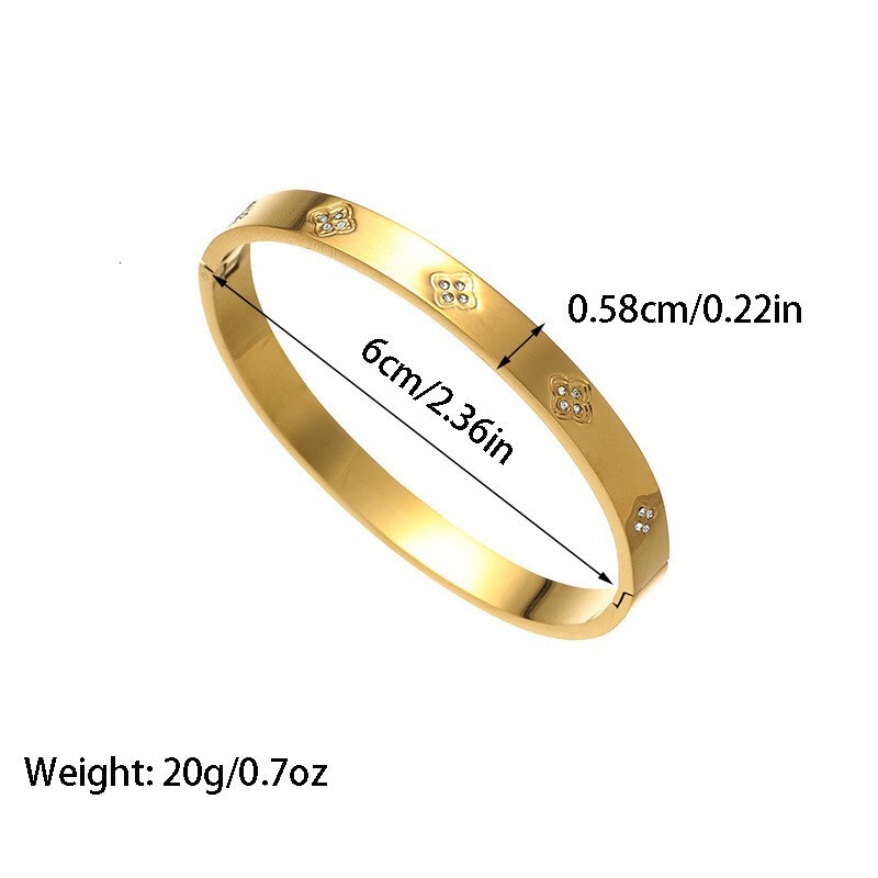 Charm bracelet Fashion Micro-Inlaid Diamond Titanium Steel Bracelet Open Simple Stainless Steel Bracelet gold bracelet for women free shipping